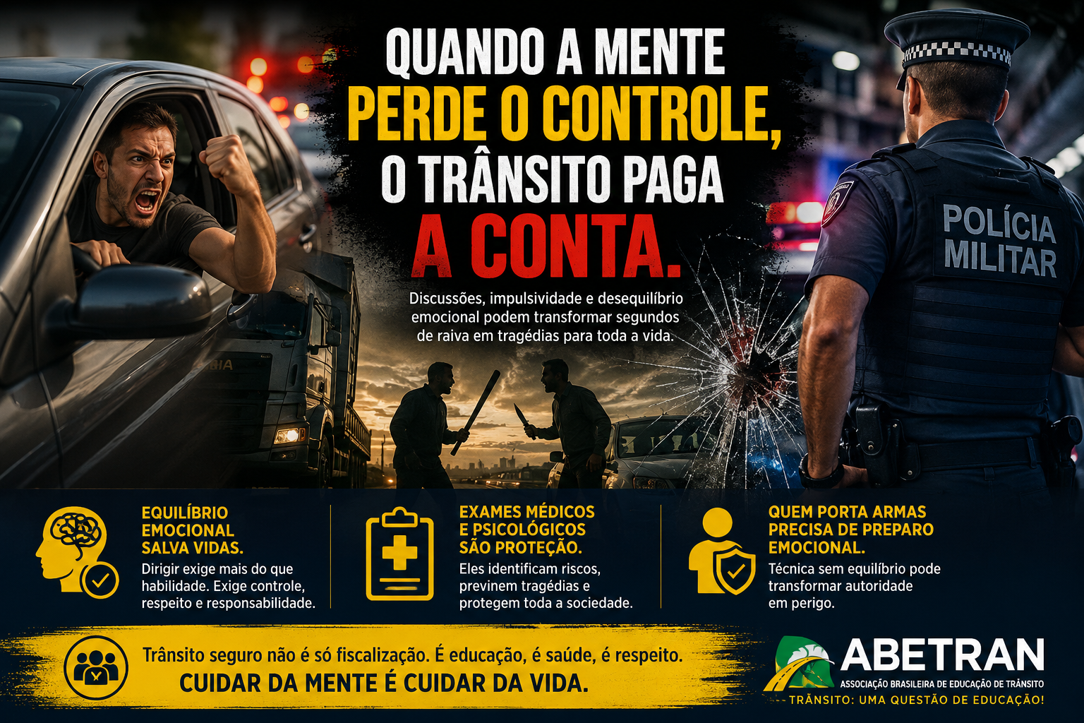 Quando a mente perde o controle, o trânsito paga a conta