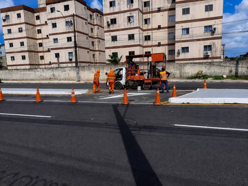 PA – ANANINDEUA – Avenida Hélio Gueiros recebe nova sinalização durante processo de revitalização
